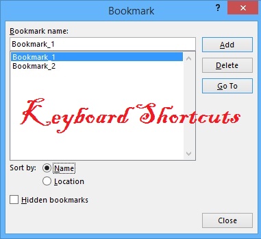 shortcut for opening word document